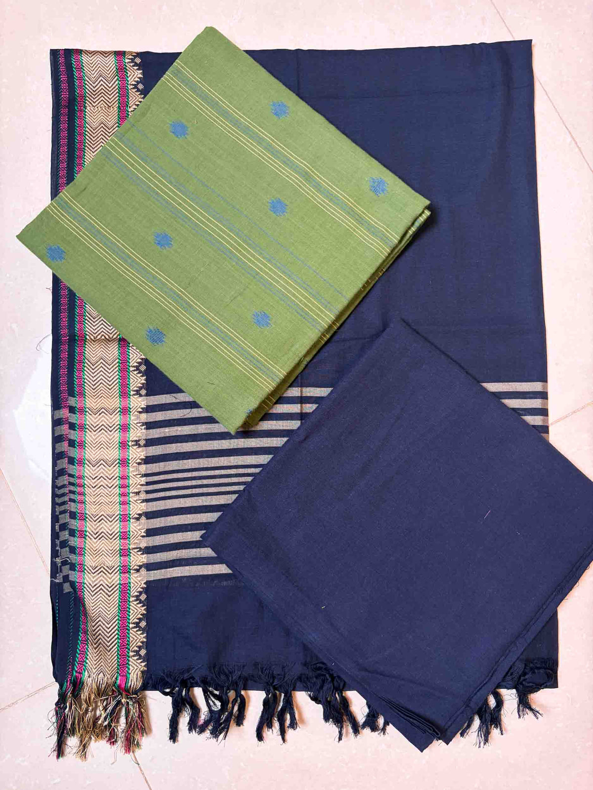 100% Pure cotton- 3pc unstitched material (DM005)