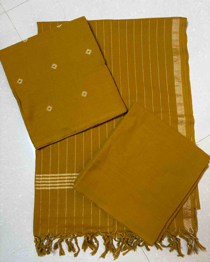 100% Pure south cotton - 3pc unstitched material (DM008).