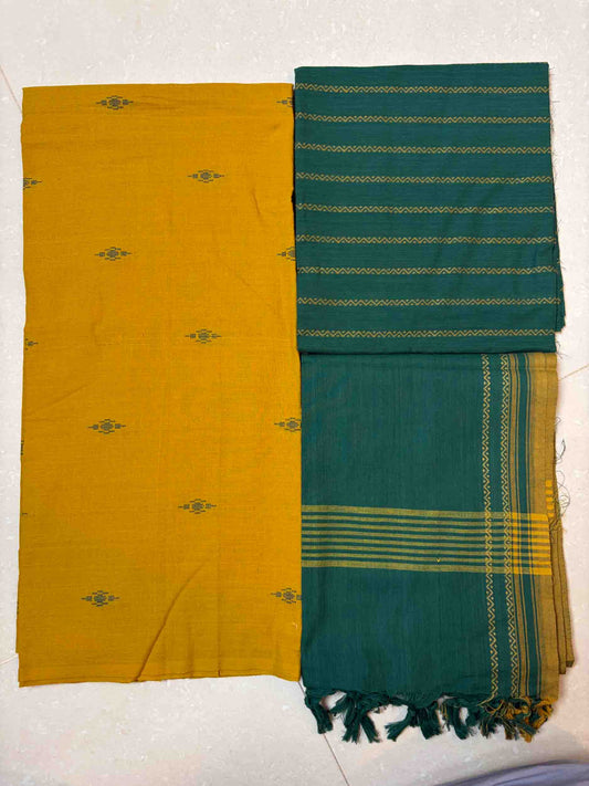 100% Pure cotton- 3pc unstitched material. (DM002)