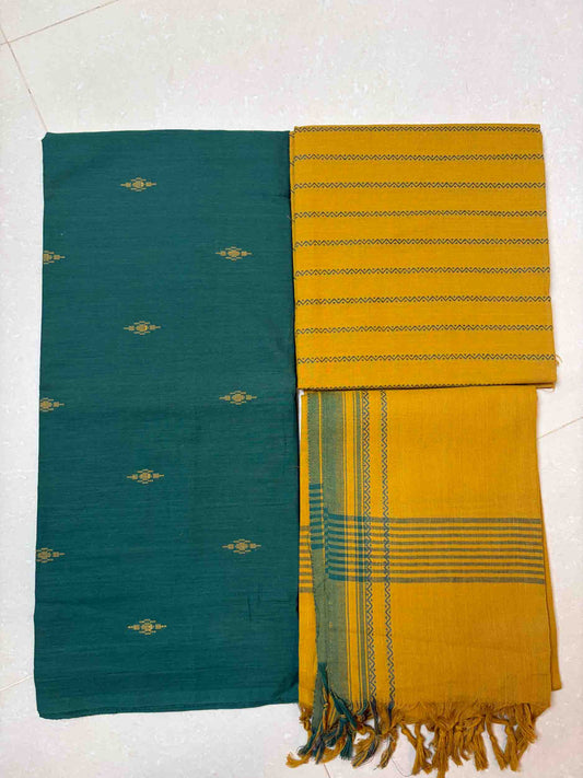 100% Pure cotton- 3pc unstitched material (DM004)