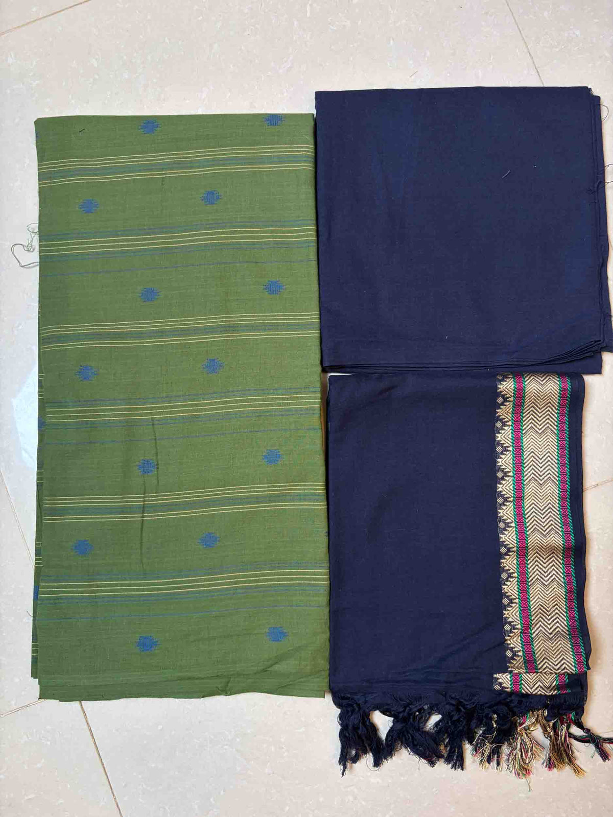 100% Pure cotton- 3pc unstitched material (DM005)