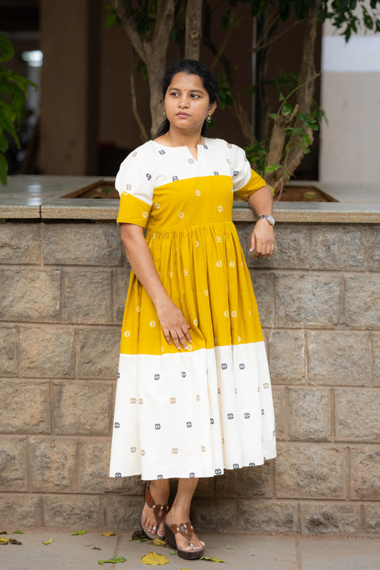 100% Cotton frock - Dual Color (CBR001)